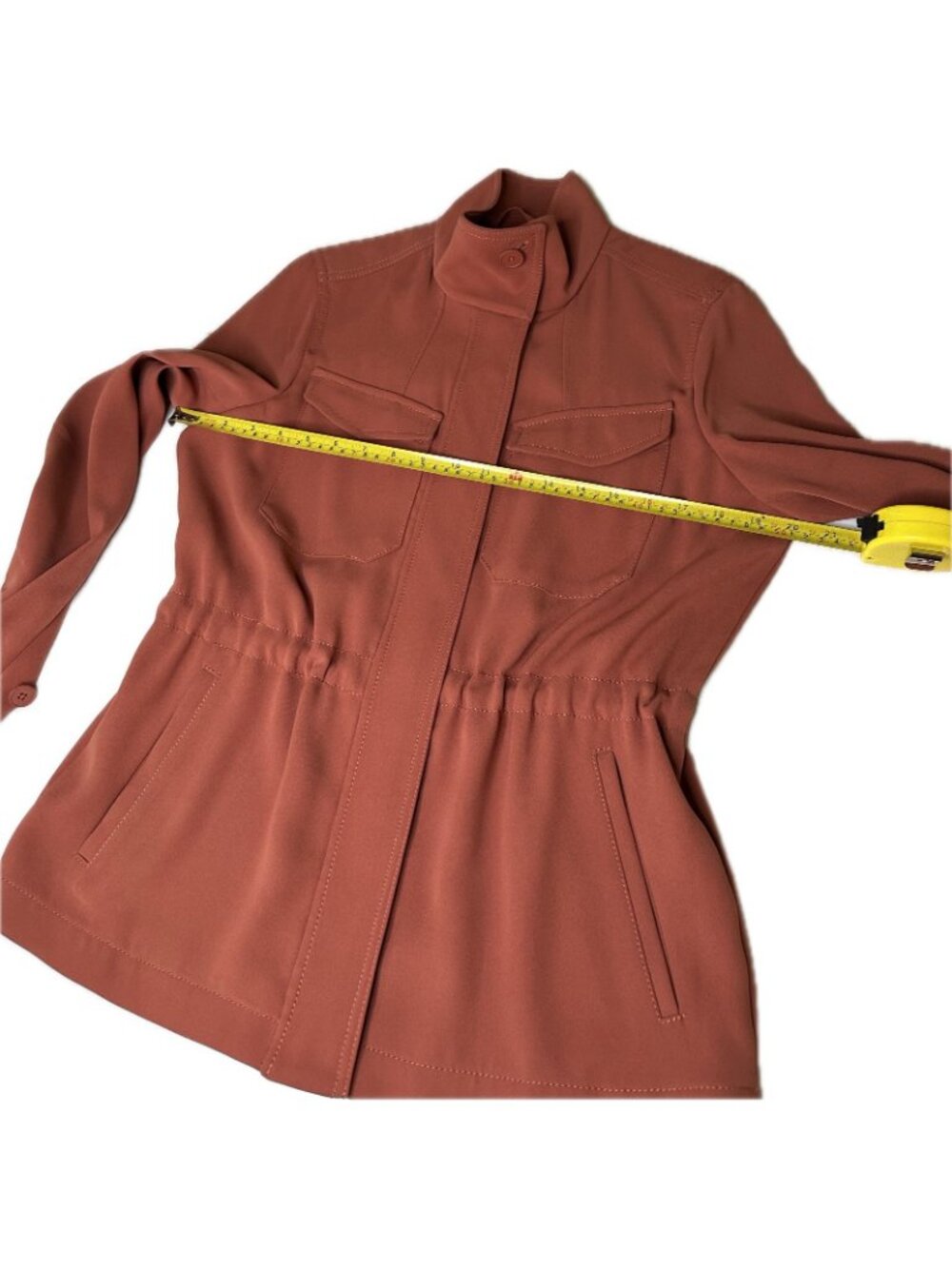 Banana Republic Utility Jacket Women’s XS Rust Orange lightweight cargo zip - Picture 6 of 10